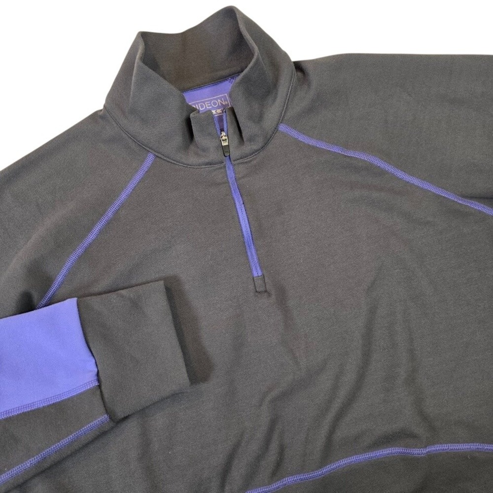 Irideon Women's Large 1/4 Zip Equestrian Riding Top Gray Purple‎ Colorblock